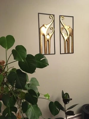 Elegante Juego de 2 Arte de Pared Elefante 3D - Decoración Moderna de Metal para el Hogar, Idea de Regalo Foto 1 de 4