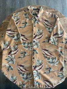 IZOD Men’s Hawaiian Shirt Orange Medium - Picture 1 of 6