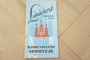 1950 Kobenhavns Sporveje Sweden Bus Tram Railway Route Map - Picture 1 of 3