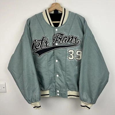 Iets Frans Urban Outfitters Bomber Jacket Mens Small Blue Varsity Logo Zip Up - Image 1 of 4