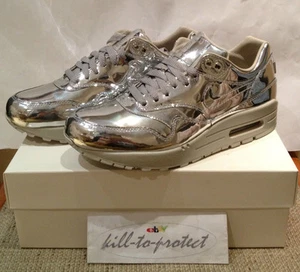 NIKE WMNS AIR MAX 1 METALLO LIQUIDO ARGENTO US UK5 6 7 8 9 10 TZ 616170-090 metallizzato - Foto 1 di 9
