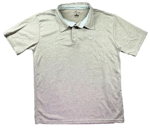 Nike Polo Mens 1X Tee Dri-Fit Golf Tennis Brown Heathered Logo Street Outdoors - Picture 1 of 9