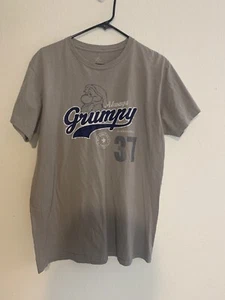 Women's Disney Gray Always Grumpy Dwarf Cotton T-Shirt, Size L, Pre-Owned - Picture 1 of 6