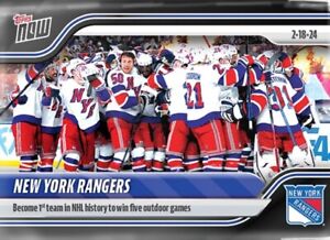 2023-24 NHL TOPPS NOW Sticker #124 New York Rangers Win 5th Outdoor Game Stadium