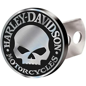 Harley Davidson Hitch Cover Willie G Skull  Brushed Silver 2" & 1.25" Receiver - Foto 1 di 1