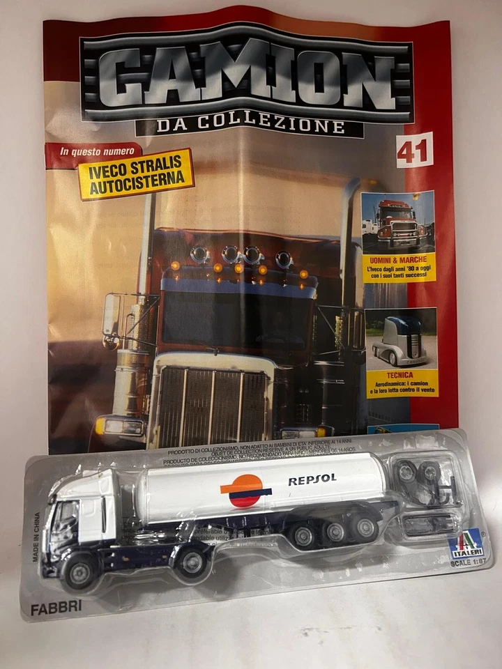 IVECO STRALIS AUTOCISTERNA 1:87 REPSOL USCITA 41 CAMION DA COLLEZIONE ITALERI - Immagine 1 di 2