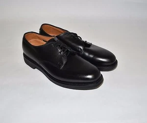 New!! Allen Edmonds Plain Toe Derby Lax Comfort Orthotic Oxford Black 9.5 A - Picture 1 of 5