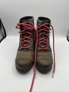 Sorel PDX Keilabsatz-Stiefeletten Damengröße 7,5 Schuhe wasserdicht Spitze Canvas Leder - Bild 1 von 10