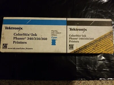 GENUINE XEROX/TEKTRONIX COLORSTIX INK CYAN/BLACK PHASER 340/350/360 016-1308-01 - Image 1 of 4