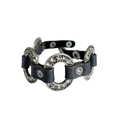 Premier Designs “Starlet” matte silver plated genuine leather Bracelet - Image 1 of 4