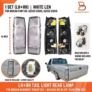 Par de luces traseras blancas Len para camioneta Nissan Navara D21 1988-1997 - Imagen 1 de 11