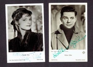 NADJA TILLER & WALTER GILLER Autogramm Autograph signed Card KARTE 2 Stück - Bild 1 von 1