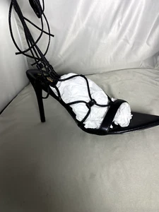 Genshuo Mujer Correa de Tobillo Tacones Negro Brillo Correa de Tobillo Bonitos Tacones Talla 11 - Imagen 1 de 1