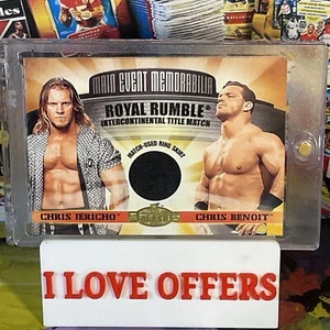 WWF CHRIS JERICHO CHRIS BENOIT 2001 WWE ROYAL RUMBLE MATCH USED MAIN EVENT CARD - Picture 1 of 8