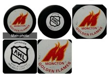 MONCTON GOLDEN FLAMES APPROVED AHL VINTAGE INGLASCO OFFICIAL GAME PUCK - CANADA