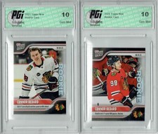 2) Connor Bedard 2023 Topps Now #1 1st NHL Game, 1st NHL Goal Rookie Card PGI 10