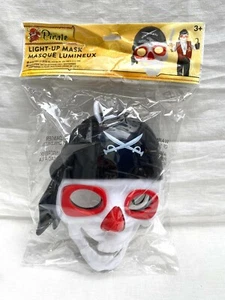 Halloween Black & White Pirate Light-Up Kid Mask Flashing Brand New Costume Fun - Picture 1 of 7