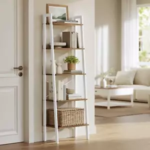5-Tier Ladder Shelf – Industrial Bookshelf & Storage Rack for Home & Office - Picture 1 of 67