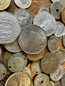 155 world coins: vintage South African coins, antique China dragon coin - Picture 1 of 14