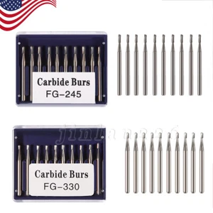 Fresas dentales FG 330 245 carburo alta velocidad pera abovedada fisura agarre de fricción - Imagen 1 de 16