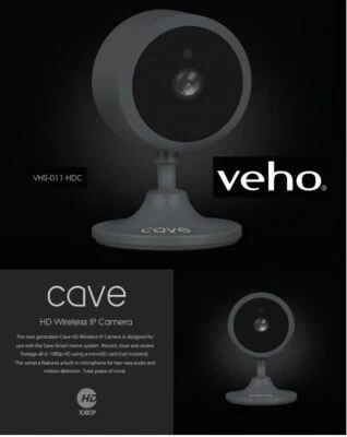 Veho Cave Smart Home Full HD Wireless IP CAMERA (works with VEHO Smart System)