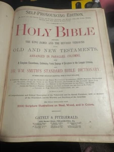 1892 Pictorial BIBLE 2000 Illustrations OLD AND NEW TESTAMENTS - Picture 1 of 7
