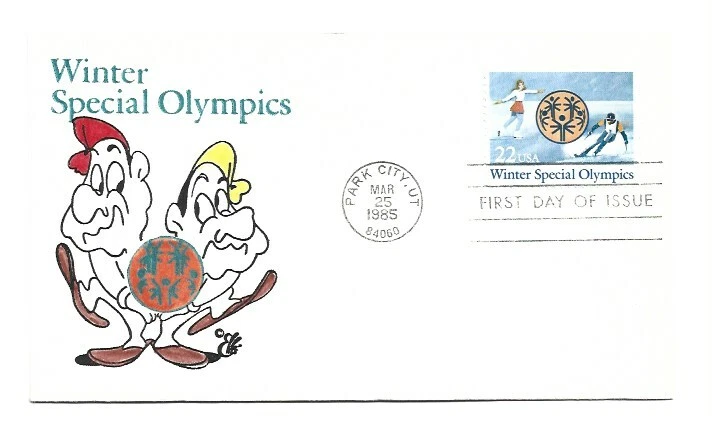 2142 Winter Special Olympics 1985 Animated by Ellis, FDC - Image 1 of 1
