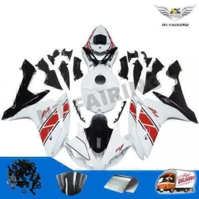 Kit de carenado moldeado por inyección G14 apto para Yamaha 2007-2008 YZF R1 blanco negro q06 Foto 1 de 4