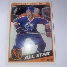 MARK MESSIER 1984-85 TOPPS ALL STAR EDMONTON OILERS CARD #159 J02