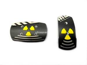 Momo Style Black Fan Aluminum Non Slip Sport Pedal Brake Pad Covers Auto Car 2PC - Picture 1 of 4