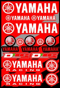 Foglio decalcomania universale Yamaha Cor 2 adesivi moto Yamaha Racing ROSSO - Imagen 1 de 1