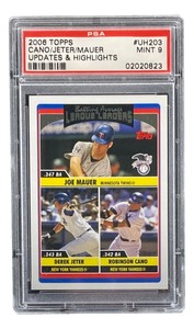 Derek Jeter Robinson Cano Joe Mauer Slabbed 2006 Topps #UH203 Card PSA/DNA Mint
