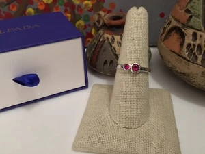 NWB Silpada 925 Sterling Silver ‘Lavish’ Lab-Created Double Ruby Ring R6784 Sz 8 - Picture 1 of 7