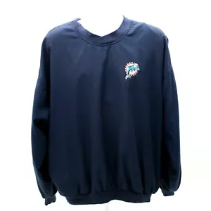 Miami Dolphins Antigua XL Blue NFL Long Sleeve Staff Pull-over Jacket Shirt - Picture 1 of 7