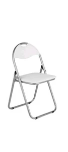 Leather padded folding chair WHITE - Picture 1 of 2
