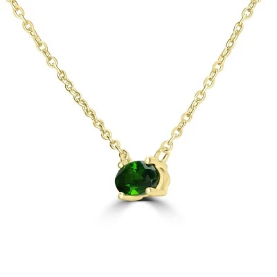 GEMISTRY классический 14K желтое золото подлинный драгоценный камень подвеска ожерелье - Изображение 1 из 4