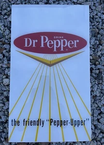 Vintage Dr. Pepper “Pepper-Upper” Arcrylic Advertising Soda Sign 13x22.5” RARE - Picture 1 of 5