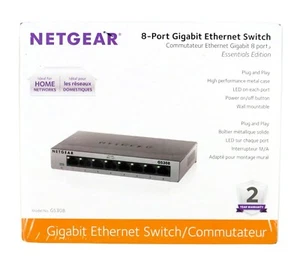 NETGEAR GS308 8 Gigabit Port Unmanaged Ethernet Switch New - Picture 1 of 6