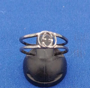 GUCCI Interlocking G Open Band Ring Sterling Silber 925 Größe 17 / US 8 gebraucht - Bild 1 von 11