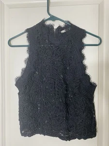Blusa sin mangas Zara Trafaluc corta para mujer talla S bordada con encaje cremallera - Imagen 1 de 10