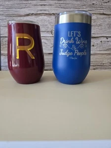 wine tumbler with lid (2) *Please Read Entire Description - Picture 1 of 5