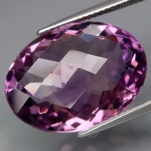 19.88Ct.Real 100%Natural BIG Amethyst Bolivia Oval Checkerboard CLEAN! - Picture 1 of 4