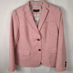 Talbots Blazer Women’s 14 Pink Heather 2-Button Wool Blend Jacket Career Office - Picture 1 of 15