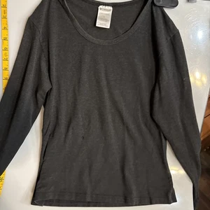 Top donna Express One Eleven aperto schiena drappeggiata maglia manica lunga grigio S - Foto 1 di 14