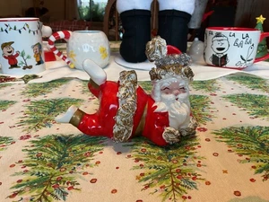 SELTEN MCM Vintage Spaghettiborte Weihnachtsmann 50er Jahre auf Bauch liegend ausgefallen & cool! - Bild 1 von 16