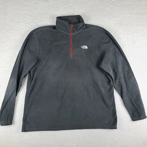 The North Face Sweater Mens XL Dark Gray Fleece Quarter Zip Sweatshirt - Picture 1 of 11