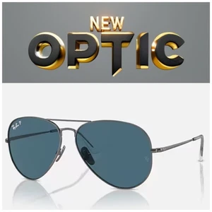 Ray Ban RB8089 165/S2 AVIATOR TITANIUM Gunmetal Blue Original Polarized NEW - Bild 1 von 5