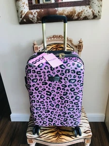 NEW JUICY COUTURE PINK LEOPARD CHEETAH ANIMAL PRINT SIZE SMALL SUITCASE - Picture 1 of 15
