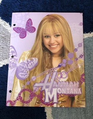 Carpeta Escolar Vintage Hannah Montana 2 Bolsillos Mariposas Miley Cyrus Disney Nueva Foto 1 de 4