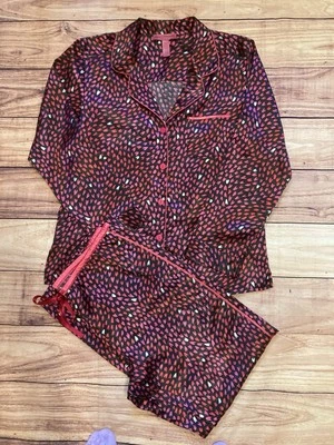 Betsy Johnson Size L Women's Black Pink Hearts Pajama Set Sleepwear - Image 1 of 4